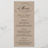 Elegant Kraft Wedding Menu Vorlagen (Vorderseite)