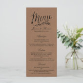 Elegant Kraft Wedding Menu Vorlagen (Stehend Vorderseite)