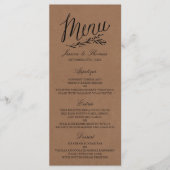 Elegant Kraft Wedding Menu Vorlagen (Vorderseite)