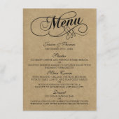 Elegant Kraft Wedding Menu Vorlagen (Vorderseite)