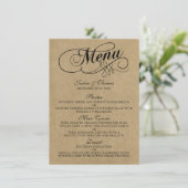 Elegant Kraft Wedding Menu Vorlagen (Stehend Vorderseite)
