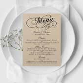 Elegant Kraft Wedding Menu Vorlagen