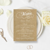 Elegant Kraft Wedding Menu Vorlagen