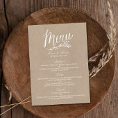 Elegant Kraft Wedding Menu Vorlagen