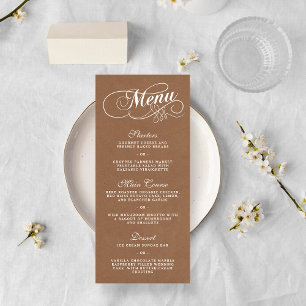 Elegant Kraft Wedding Menu Vorlagen