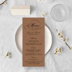 Elegant Kraft Wedding Menu Vorlagen