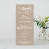 Elegant Kraft Wedding Menu Vorlagen (Stehend Vorderseite)