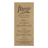 Elegant Kraft Wedding Menu Vorlagen Werbekarte (Vorne)
