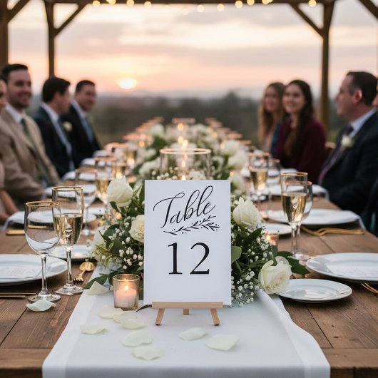 Elegant Kraft Wedding Tischnummer Vorlagen