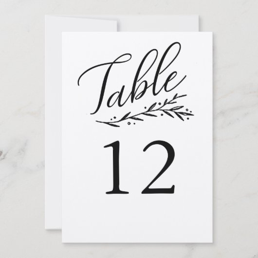 Elegant Kraft Wedding Tischnummer Vorlagen (Vorderseite)