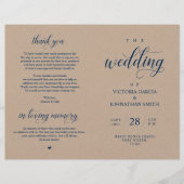 Elegant Kraft Wedding Zeremony Foldable Program (Vorderseite)