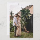 Elegant kühl schlichtes Weiß Grün 2 Fotos Hochzeit Save The Date (Rückseite)