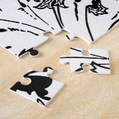 Elegant kühl Schwarz & Weiß Poppy Floral Puzzle (Seite)