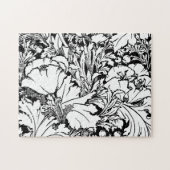 Elegant kühl Schwarz & Weiß Poppy Floral Puzzle (Horizontal)