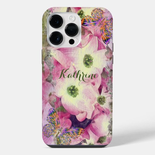 Elegant Künstlerisch floral iPhone Hülle (Rückseite)