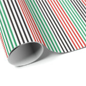 Elegant Kwanzaa Colors Striped Geschenkpapier (Rolleneckpunkt)