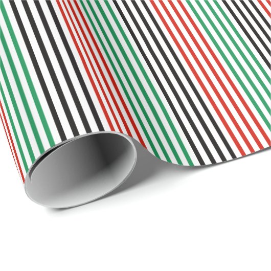 Elegant Kwanzaa Colors Striped Geschenkpapier (Rolleneckpunkt)
