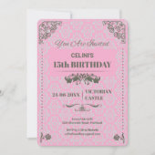 Elegant Lace 15. Geburtstag Einladungen - Rosa (Vorderseite)