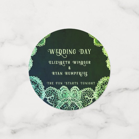 Elegant Lace" Einladung zur Hochzeit Konfetti (Klein Vorderseite)