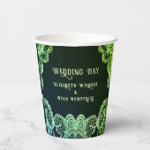 Elegant Lace" Einladung zur Hochzeit Pappbecher (Rückseite)