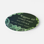 Elegant Lace" Einladung zur Hochzeit Pappteller (Schrägansicht)