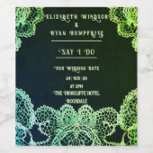 Elegant Lace" Einladung zur Hochzeit Weinetikett (Einzelnes Label)