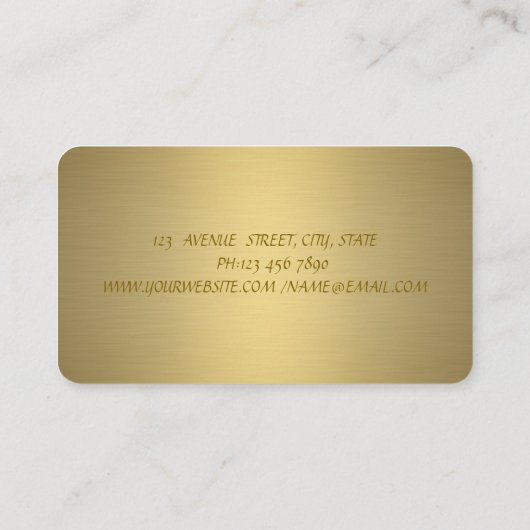 Elegant Lace Gray Gold Visitenkarte (Rückseite)