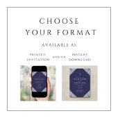 Elegant Lace Navy Blue Baby Boy Baptism Einladung