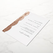 Elegant Lace Real Rose Gold Foil Wedding Folieneinladung (Gedreht)