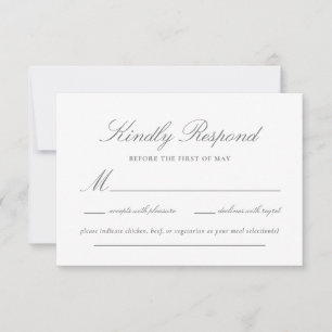 Elegant Lace Script Wedding RSVP Karte