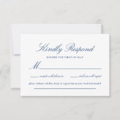 Elegant Lace Script Wedding RSVP Karte (Vorderseite)