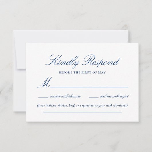 Elegant Lace Script Wedding RSVP Karte (Vorderseite)