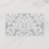 Elegant Lace Script Wedding Website Begleitkarte (Rückseite)