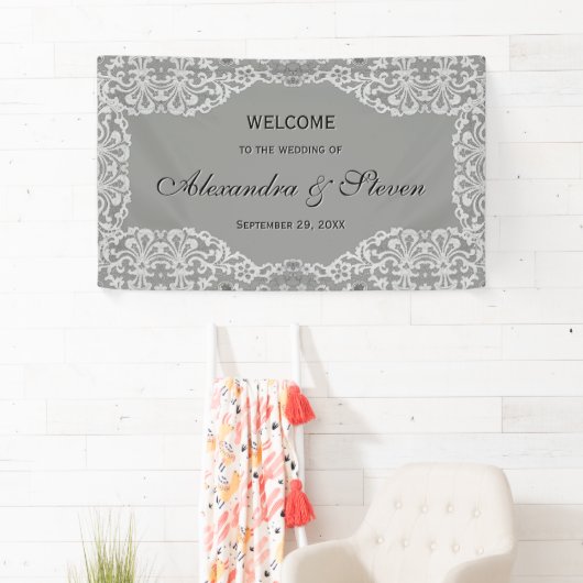 Elegant Lace Wedding Banner (Insitu)