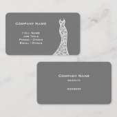Elegant Lace Wedding Dress grau Visitenkarte (Vorne/Hinten)