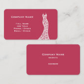 Elegant Lace Wedding Dress viva magenta Visitenkarte (Vorne/Hinten)