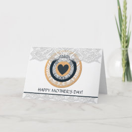 Elegant Lacey Muttertagskarte mit Herz Feiertagskarte