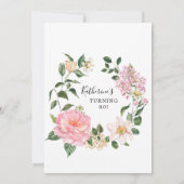 Elegant lackierte Blume 80. Geburtstag Einladung (Rückseite)