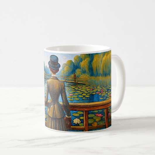 Elegant Lady at the Lily River Kaffeetasse (VorderseiteRechts)