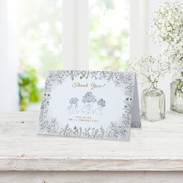 Elegant Lady Bloral Blütenhaar Blauer Frauentag Dankeskarte