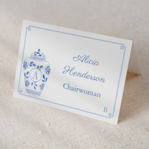 Elegant Lady Monogram Ginger Jar Platzkarte Tischnummer