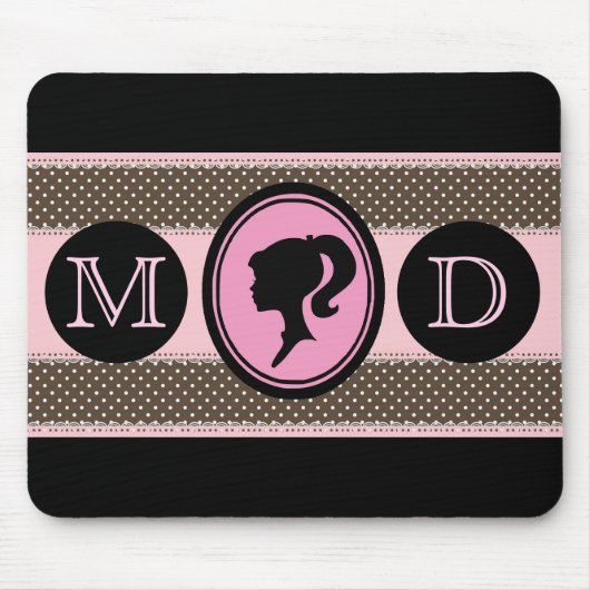 Elegant Lady Monogram Mousepad (Vorne)