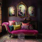 Elegant Lady & Parasol sitting, Ethereal Floral  Seidenpapier