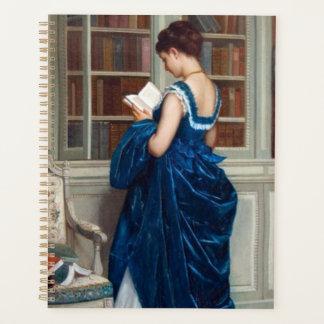 Elegant Lady Reading in a Library – Classic  Planer