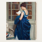 Elegant Lady Reading in a Library – Classic  Planer (Rückseite)
