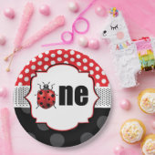 Elegant Ladybug Erster Geburtstag Pappteller (Party)