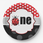 Elegant Ladybug Erster Geburtstag Pappteller (Vorderseite)