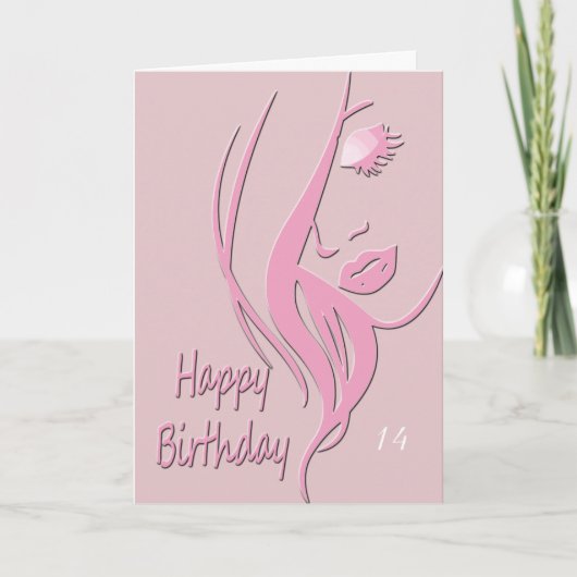 Elegant Lady's Happy Birthday Karte (Vorderseite)