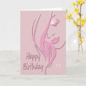 Elegant Lady's Happy Birthday Karte (Gelbe Blume)