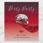 Elegant Ladys Hat Derby Party Weinetikett (Einzelnes Label)